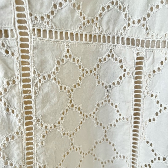 Loft Cotton Eyelet Cream A-Line Skirt with Scalloped Hem NWOT - Picture 6 of 12